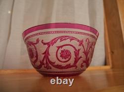 1 Bol ramequin rince-doigt cristal dégager à l'acide Saint ST Louis thistle rose