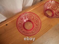 1 Bol ramequin rince-doigt cristal dégager à l'acide Saint ST Louis thistle rose