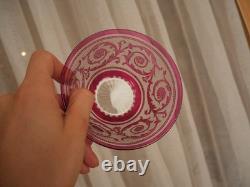 1 Bol ramequin rince-doigt cristal dégager à l'acide Saint ST Louis thistle rose