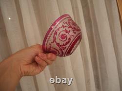 1 Bol ramequin rince-doigt cristal dégager à l'acide Saint ST Louis thistle rose