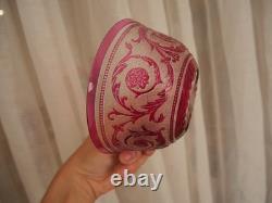 1 Bol ramequin rince-doigt cristal dégager à l'acide Saint ST Louis thistle rose