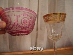 1 Bol ramequin rince-doigt cristal dégager à l'acide Saint ST Louis thistle rose