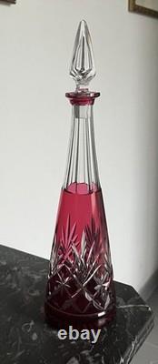1 Carafe À Liqueur 31 Cm En Cristal De Saint-Louis Massenet Rubis
