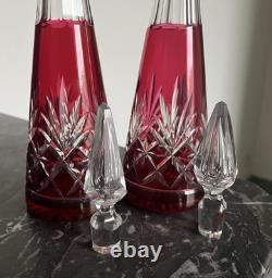 1 Carafe À Liqueur 31 Cm En Cristal De Saint-Louis Massenet Rubis