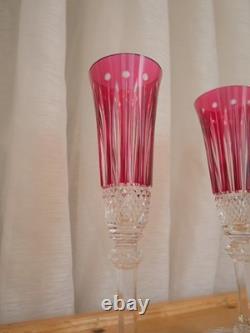 1 Flute à champagne roemer cristal overlay rouge Saint ST Louis Tommy 18.8 cm