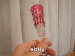 1 Flute à champagne roemer cristal overlay rouge Saint ST Louis Tommy 18.8 cm
