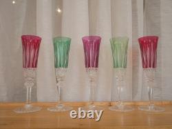 1 Flute à champagne roemer cristal overlay rouge Saint ST Louis Tommy 18.8 cm