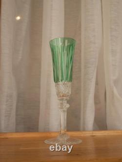 1 Flute à champagne roemer cristal overlay vert Saint ST Louis Tommy 18.8 cm