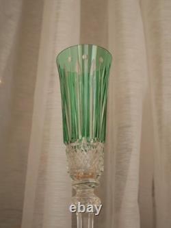 1 Flute à champagne roemer cristal overlay vert Saint ST Louis Tommy 18.8 cm