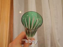 1 Flute à champagne roemer cristal overlay vert Saint ST Louis Tommy 18.8 cm