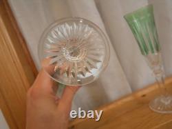 1 Flute à champagne roemer cristal overlay vert Saint ST Louis Tommy 18.8 cm
