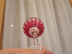 1 Grand verre à vin rouge du Rhin cristal rouge overlay roemer Saint ST Louis