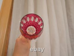 1 Grand verre à vin rouge du Rhin cristal rouge overlay roemer Saint ST Louis