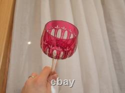 1 Grand verre à vin rouge du Rhin cristal rouge overlay roemer Saint ST Louis