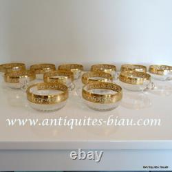 1 Tasse avec anse en Saint St Louis Cristal Thistle Or signé parfait état