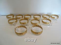 1 Tasse avec anse en Saint St Louis Cristal Thistle Or signé parfait état