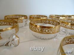 1 Tasse avec anse en Saint St Louis Cristal Thistle Or signé parfait état