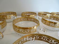 1 Tasse avec anse en Saint St Louis Cristal Thistle Or signé parfait état