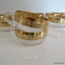 1 Tasse avec anse en Saint St Louis Cristal Thistle Or signé parfait état