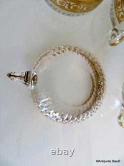 1 Tasse avec anse en Saint St Louis Cristal Thistle Or signé parfait état