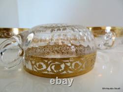 1 Tasse avec anse en Saint St Louis Cristal Thistle Or signé parfait état