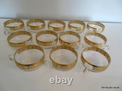 1 Tasse avec anse en Saint St Louis Cristal Thistle Or signé parfait état