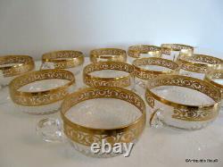 1 Tasse avec anse en Saint St Louis Cristal Thistle Or signé parfait état