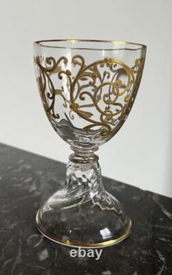 1 Verre À Vin Blanc en cristal de saint louis modèle Cluny Doré