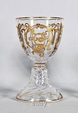 1 Verre À Vin Blanc en cristal de saint louis modèle Cluny Doré