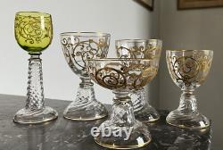 1 Verre À Vin Blanc en cristal de saint louis modèle Cluny Doré