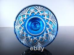 1 Verre A Vin Cristal Couleur Bleu Ciel Taille Modele Massenet St Louis Signe