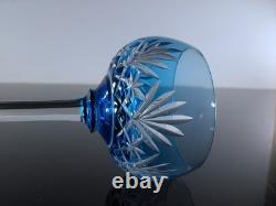 1 Verre A Vin Cristal Couleur Bleu Ciel Taille Modele Massenet St Louis Signe