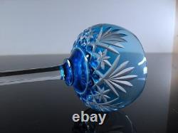 1 Verre A Vin Cristal Couleur Bleu Ciel Taille Modele Massenet St Louis Signe