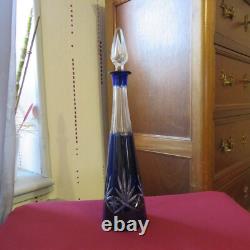 1 carafe a vin couleur bleu en cristal de saint louis Massenet taille 4147