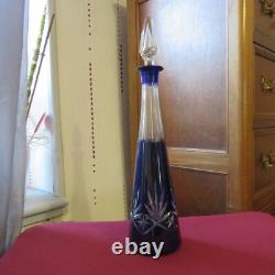 1 carafe a vin couleur bleu en cristal de saint louis Massenet taille 4147