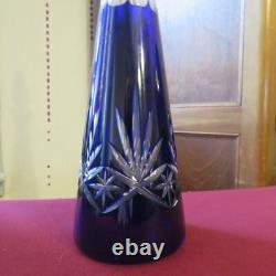 1 carafe a vin couleur bleu en cristal de saint louis Massenet taille 4147