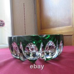 1 cendrier en cristal de couleur vert saint louis modèle ambassadeur Ø 14,8 cm