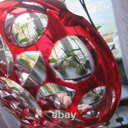 1 grand cendrier en cristal de saint louis de couleur rouge Ø 22cm