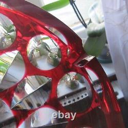 1 grand cendrier en cristal de saint louis de couleur rouge Ø 22cm