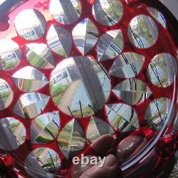 1 grand cendrier en cristal de saint louis de couleur rouge Ø 22cm
