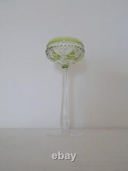 1 grand verre cristal roemer overlay Val Saint Lambert Baccarat ST Louis Vert