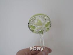 1 grand verre cristal roemer overlay Val Saint Lambert Baccarat ST Louis Vert