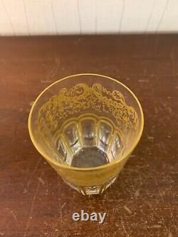 1 verre à thé doré en cristal de Saint Louis