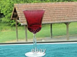1 verre à vin en cristal SAINT LOUIS THISTLE rouge 14,1 cm