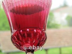 1 verre à vin en cristal SAINT LOUIS THISTLE rouge 14,1 cm