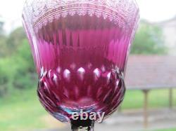 1 verre à vin roemer violet rose en cristal SAINT LOUIS THISTLE 20,9 cm lotE