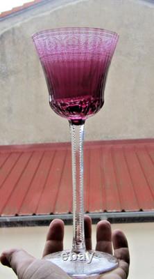 1 verre à vin roemer violet rose en cristal SAINT LOUIS THISTLE 20,9 cm lotE