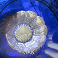 1 verre gobelet a thé de couleur bleu cristal de saint louis decor or