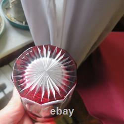1 verre gobelet a thé de couleur rouge cristal de saint louis decor or