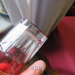 1 verre gobelet a thé de couleur rouge cristal de saint louis decor or